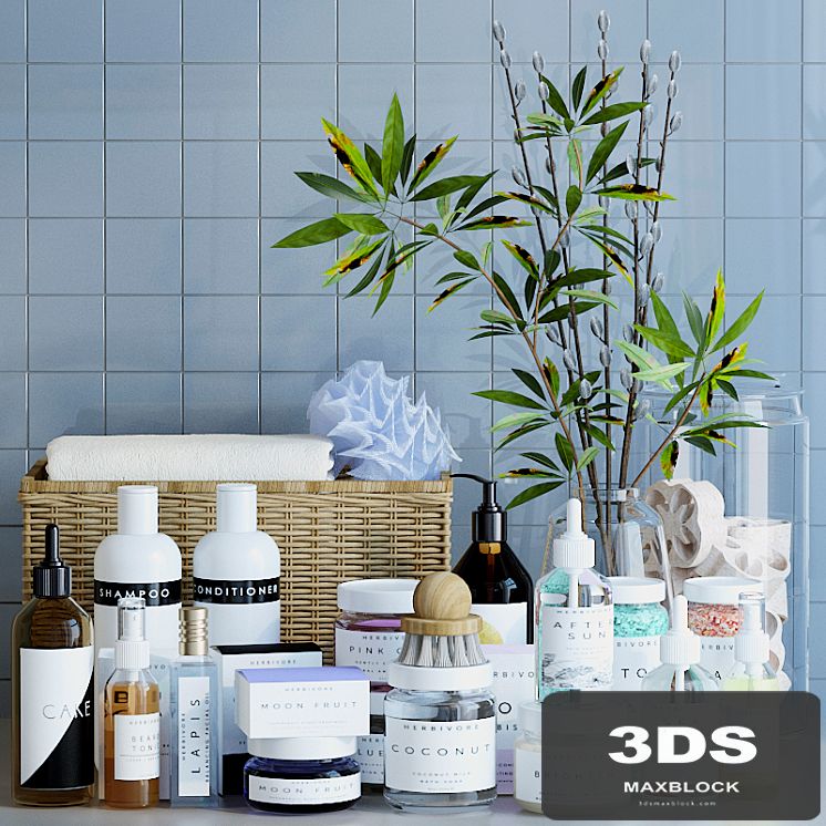 A set of cosmetics for the bathroom