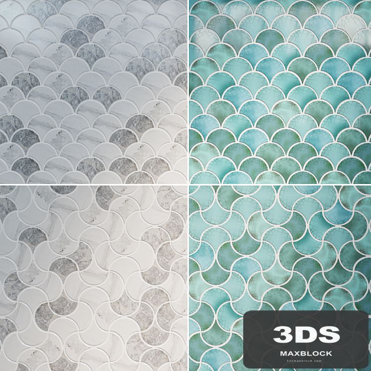 2 Fishscale materials, two patterns (vray, corona)
