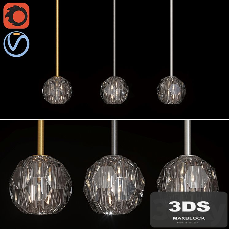 RH BOULE DE CRISTAL SINGLE ROD PENDANT