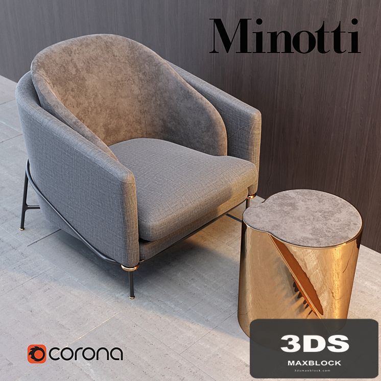Armchair Minotti Fil Noir