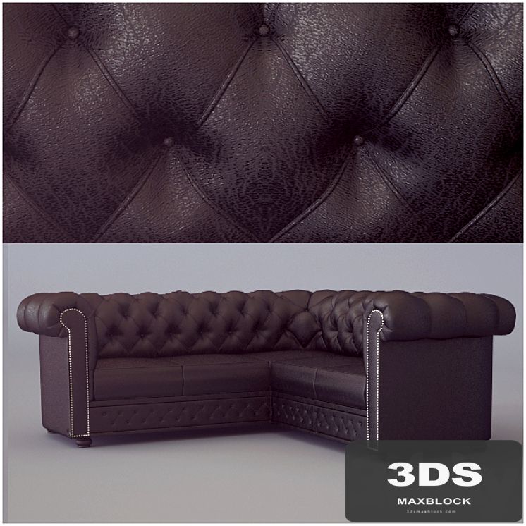 Corner sofa Chesterfield Classic Corner Suite Antique Brown