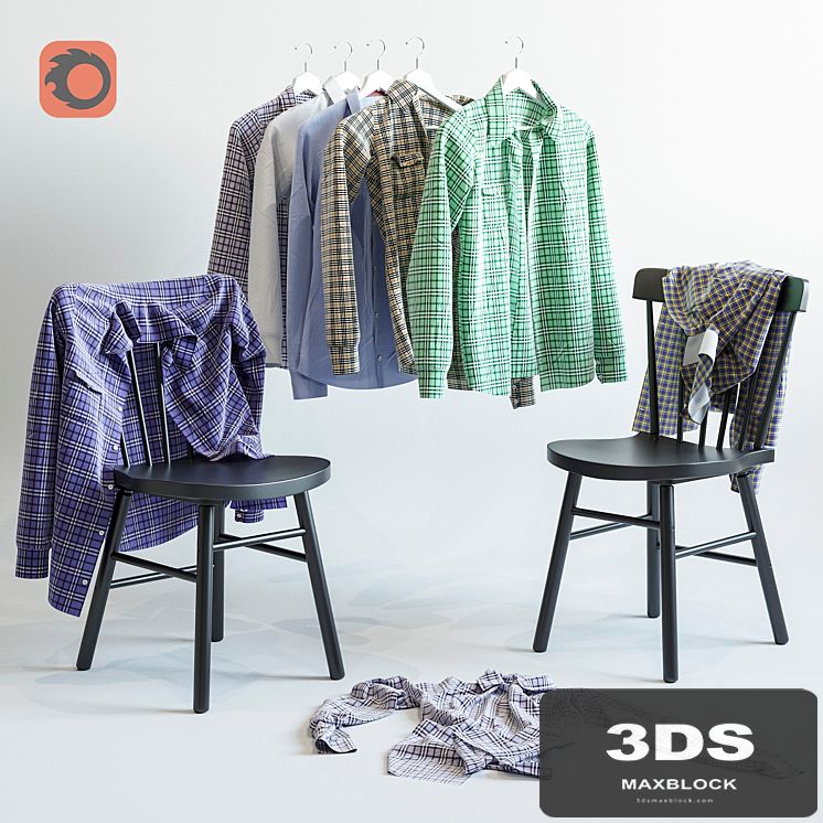 A set of men's shirts and chair IKEA NORRARYD