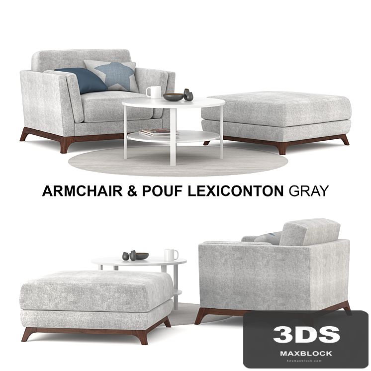 Armchair & Pouf Lexiconton GRAY
