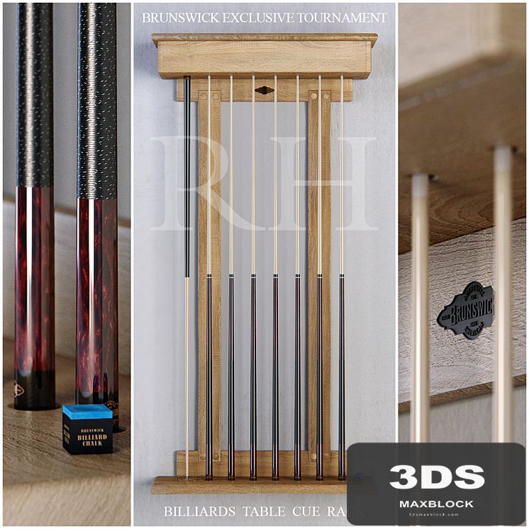 RH Brunswick exclusive tournament billiards cue rack