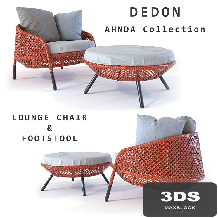 Dedon Ahnda lounge chair and footstool