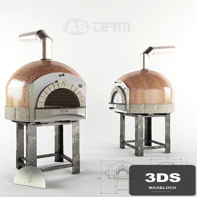 Pizza oven AS TERM D100K for firewood