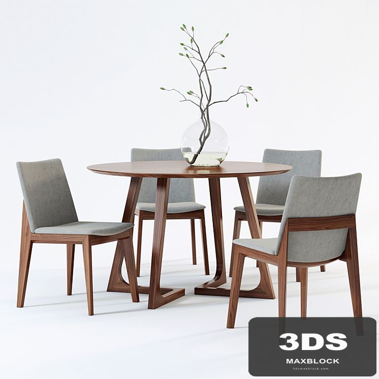 Scandinavian Designs Fuchsia Dining Chair &amp; Cress Round Dining Table
