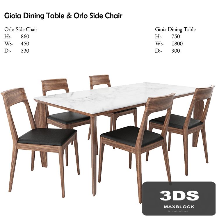 Gioia Dining Table & Orlo Side Chair