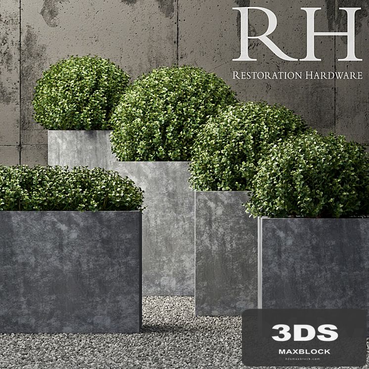Restoration Hardware estate zinc square planters