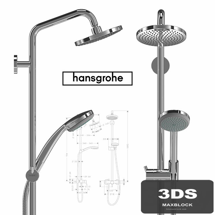 Hansgrohe Croma 100 1jet Showerpipe