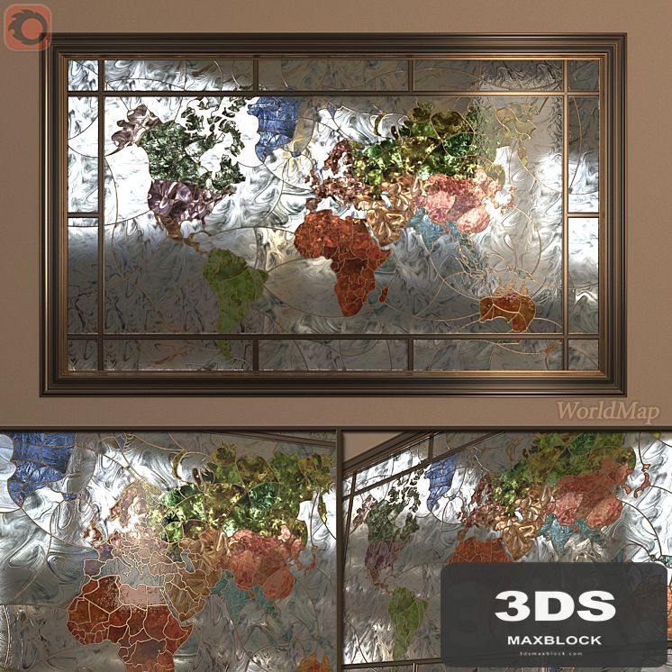 Stained Glass World map (World Map stained-glass window)