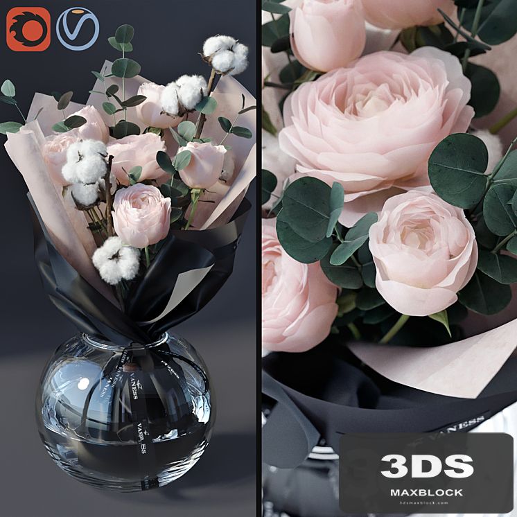 Bouquet with cotton