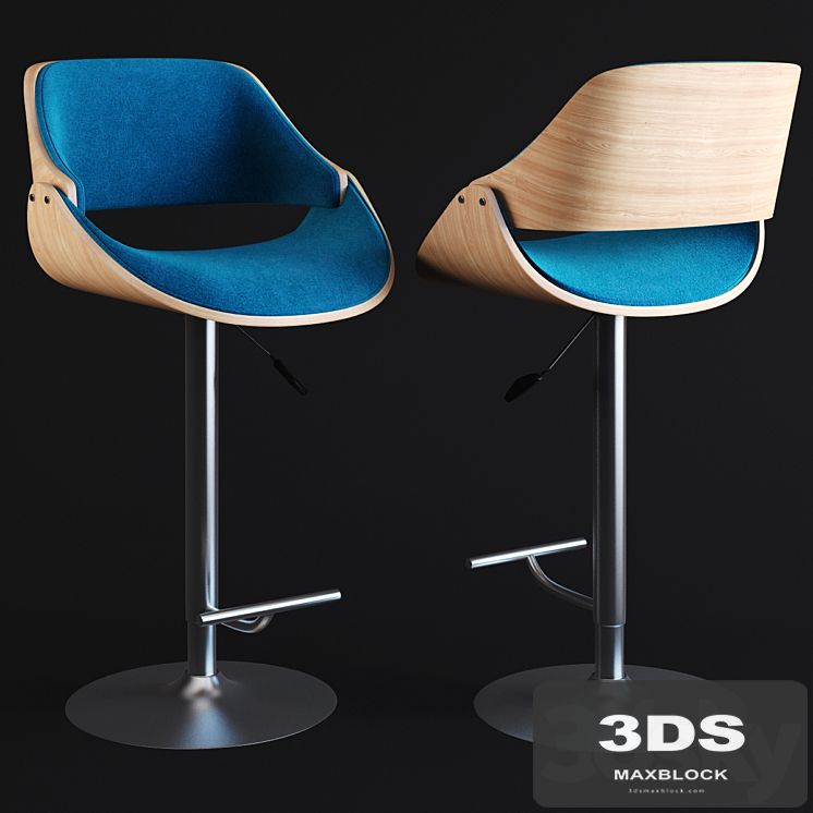 Corvus Ogden Contemporary Teal Blue Velvet Adjustable Swivel Bar Stool