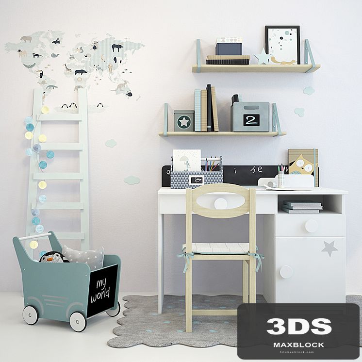 Writing-table and decor for a nursery 1