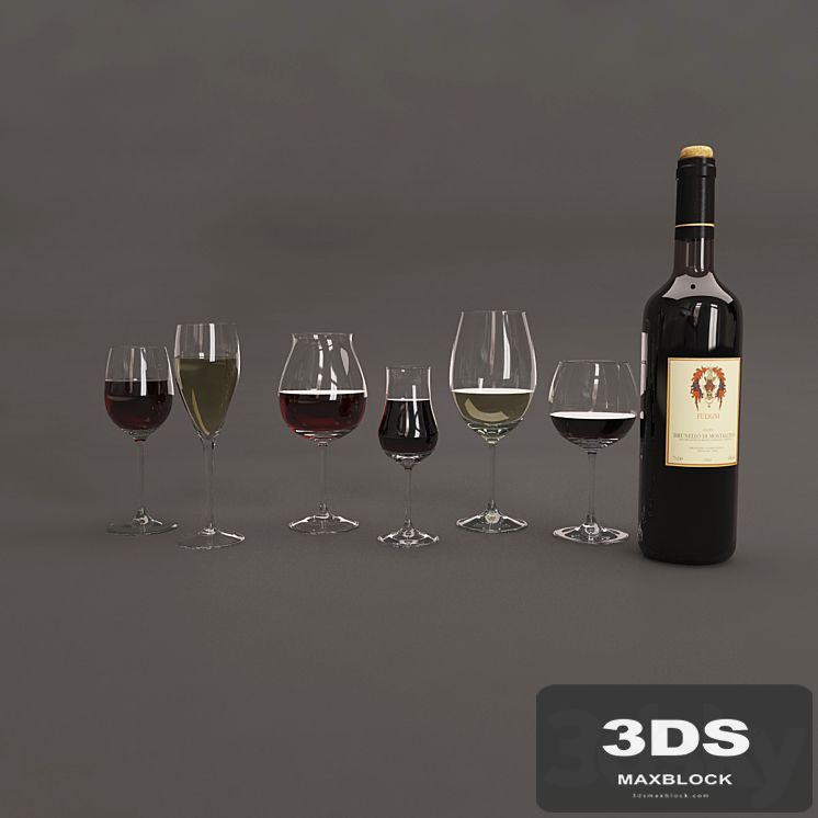Bottle and glasses of wine