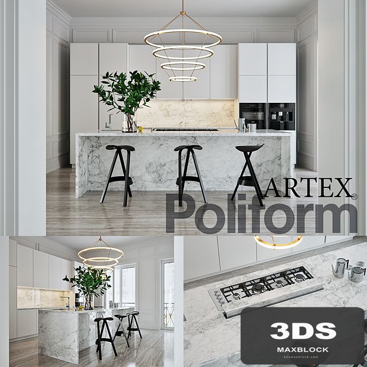 Kitchen Poliform Varenna Artex 4 (vray GGX, corona PBR)