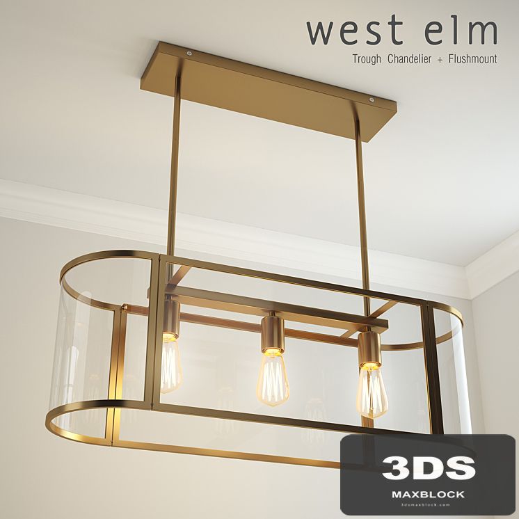 Trough Chandelier + Flushmount
