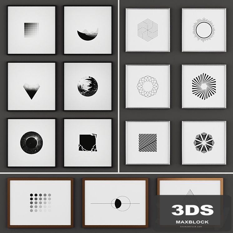 A set of 15 minimalist paintings