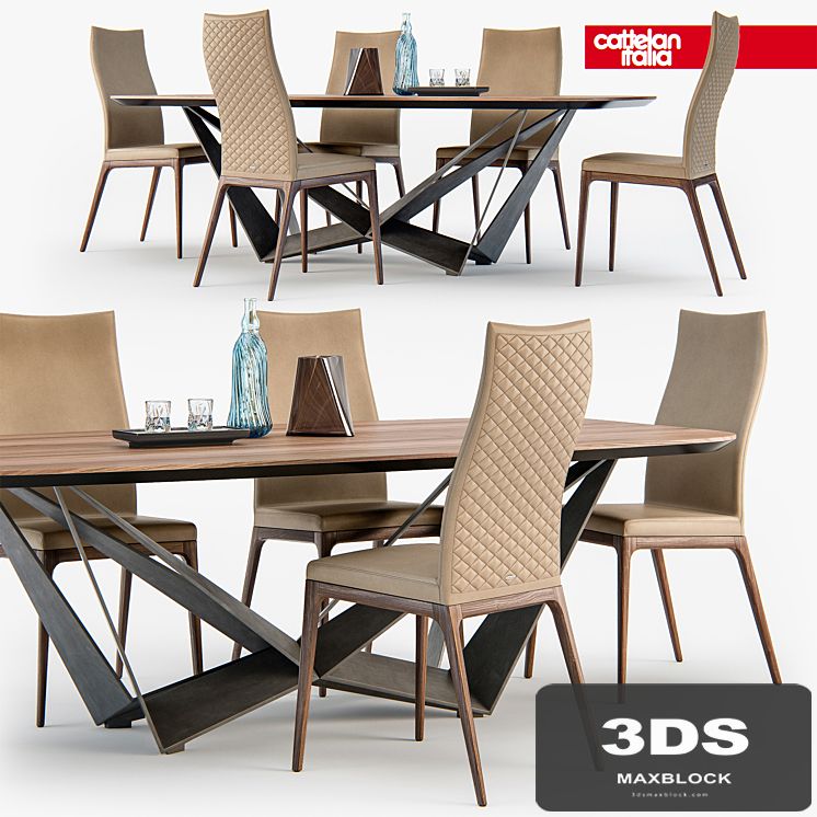 Cattelan Italia Arcadia couture chair H Skorpio table