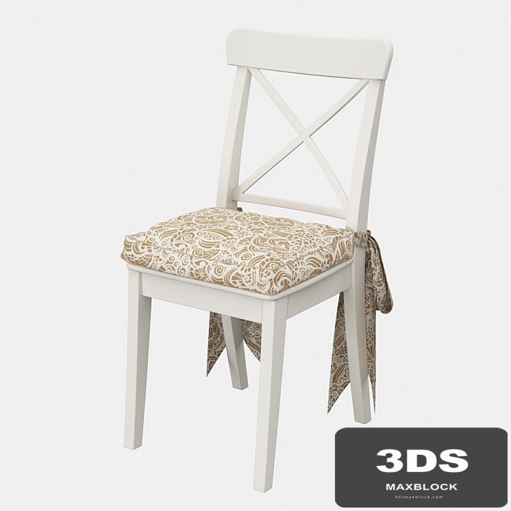 Ingolf chair (Ingolf IKEA) with a pillow and bows