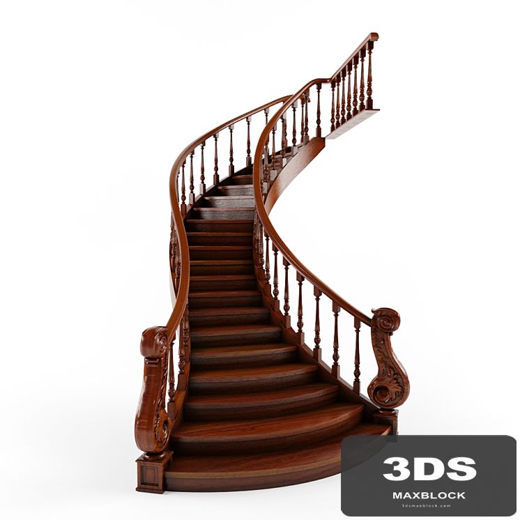 Stairs classic mahogany