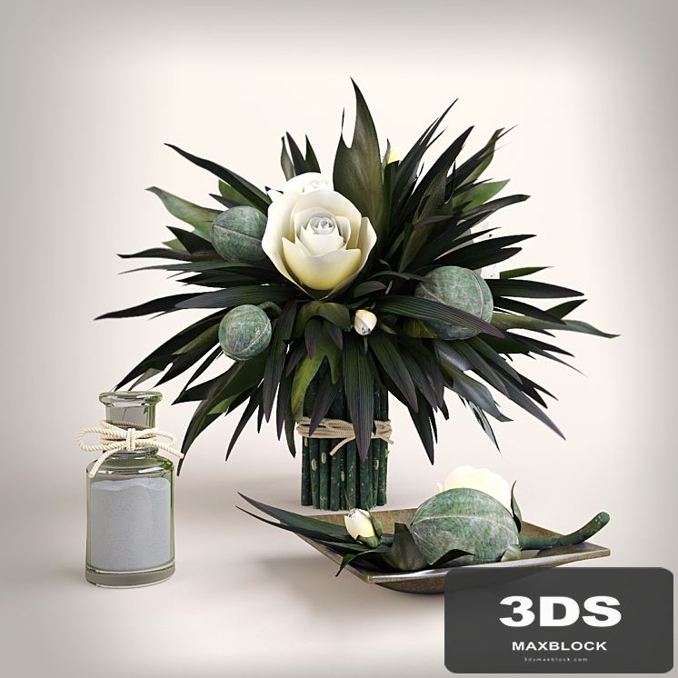 Decorative set with a bouquet
