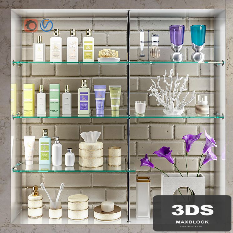 Accessories, decor and cosmetics for bathroom set 4