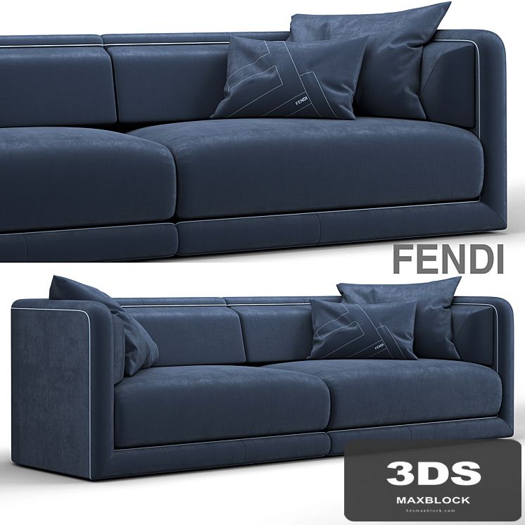 Fendi Casa Conrad Maxi Sofa Blue