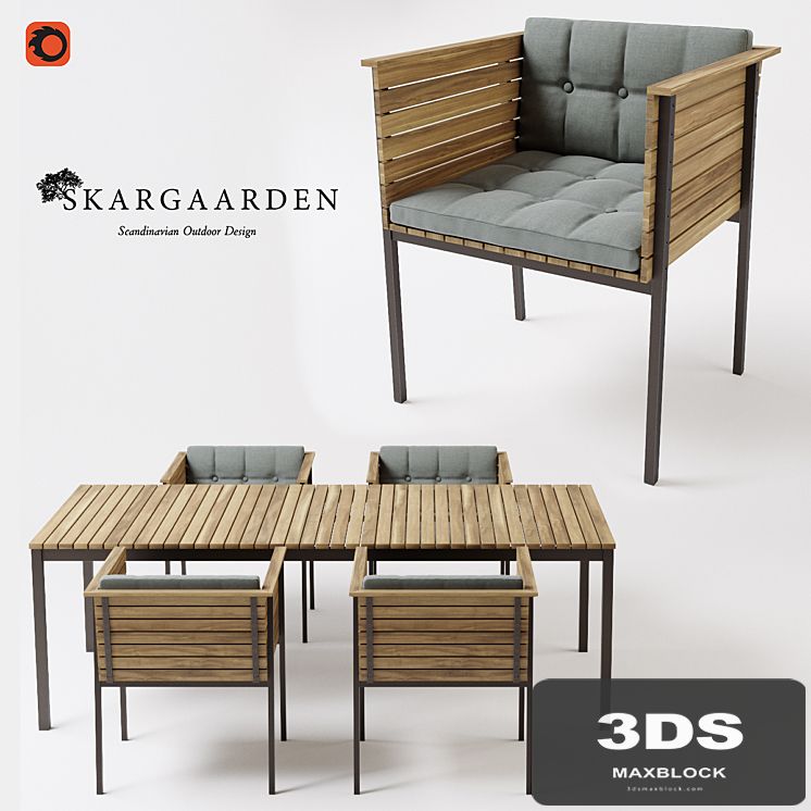 Skargaarden Haringe armchair + table