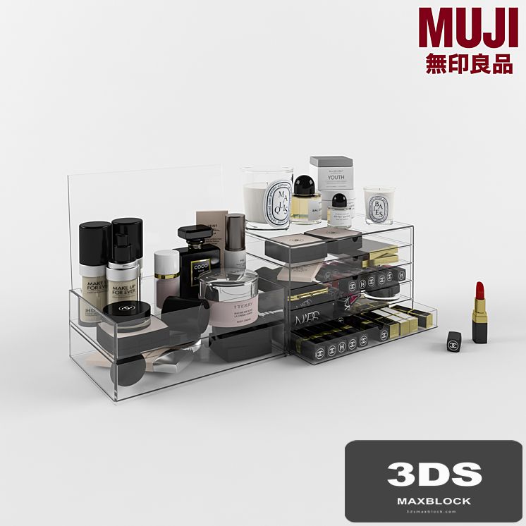 Set of cosmetics, MUJI drawers