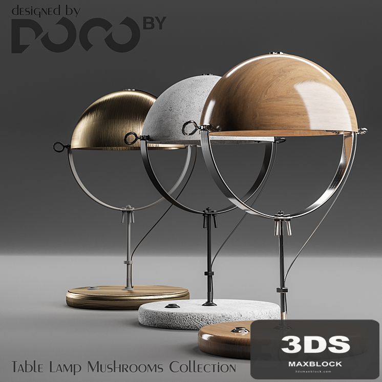 Table lamp collection Mushrooms from the interior design studio DOCOby