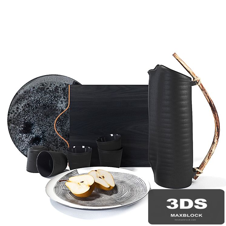 BLACK KITCHEN DECOR WITH PEARS