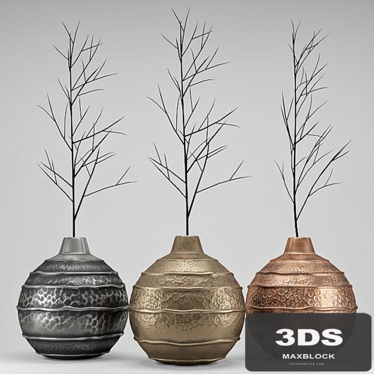 Set Metal Vases