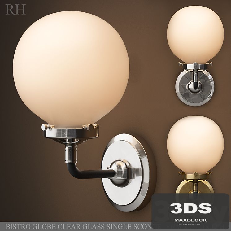 BISTRO GLOBE CLEAR GLASS SINGLE SCONCE