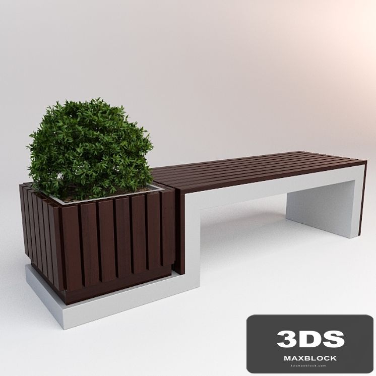 Bench with bush