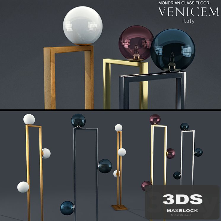VeniceM mondrian glass floor lamp