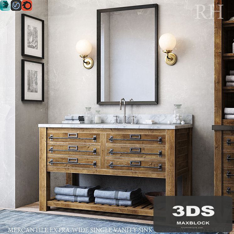 MERCANTILE EXTRA-WIDE SINGLE VANITY SINK