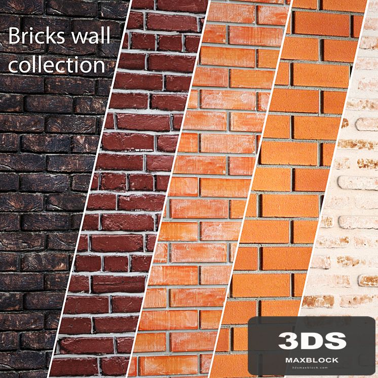 A collection of brick walls. 2. Wall decor, brick, masonry, clinker, decorative, brown, loft, panel, masonry