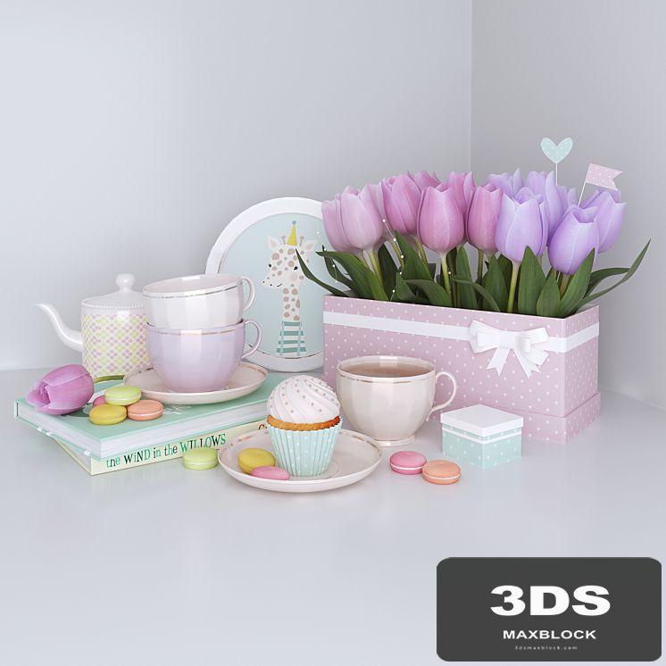 Decorative set with tulips