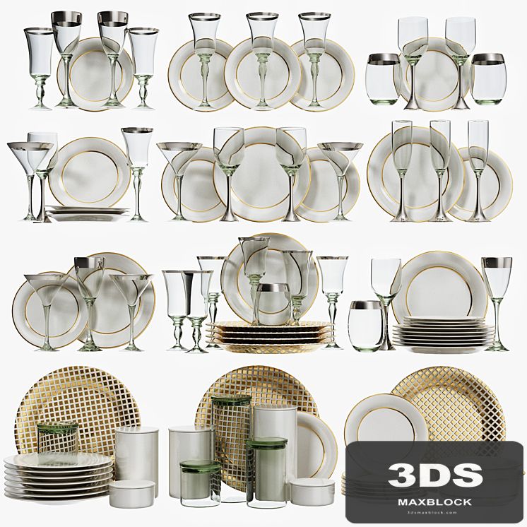 Classic glasses and dishes