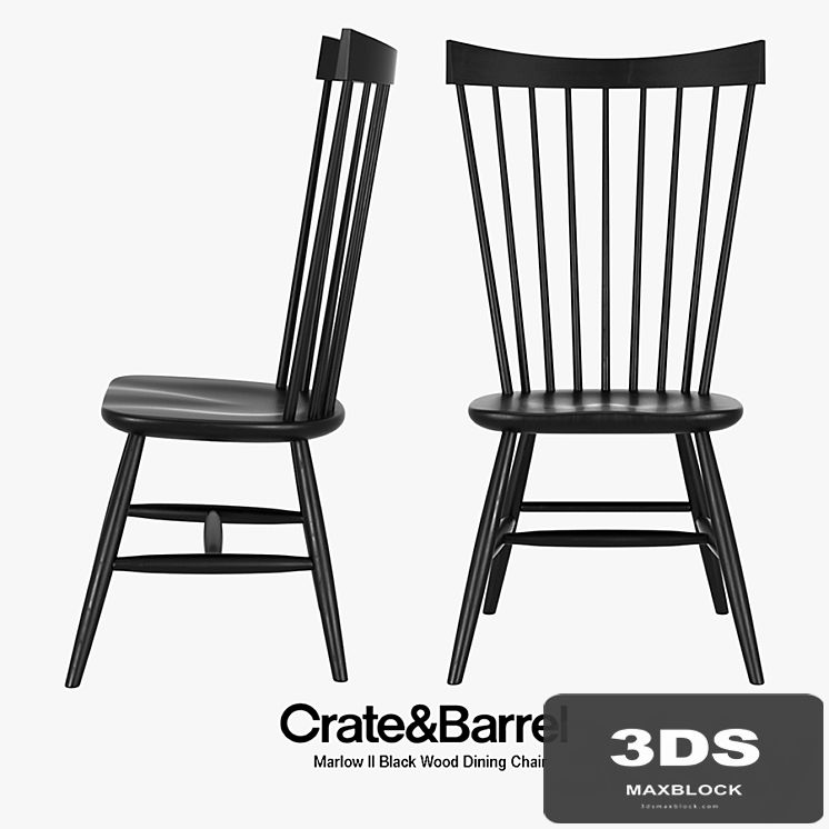 Crate &amp; Barrel - Marlow II Black Wood Dining Chair