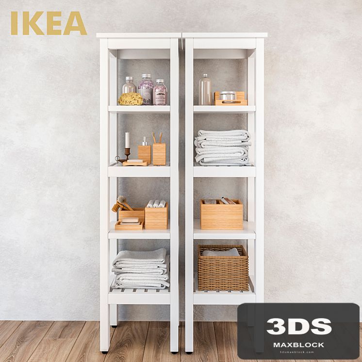 Shelf HEMNEC IKEA / DRAGAN bathroom accessories set