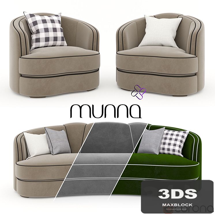 Munna Josephine armchair and Sofa