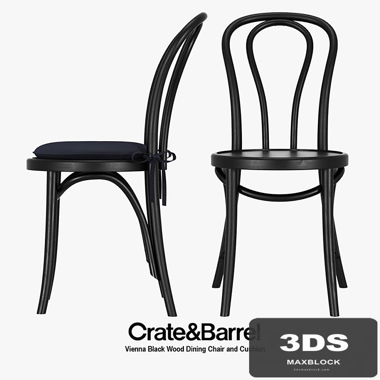 Crate & Barrel - Vienna Black Wood Dining Chair