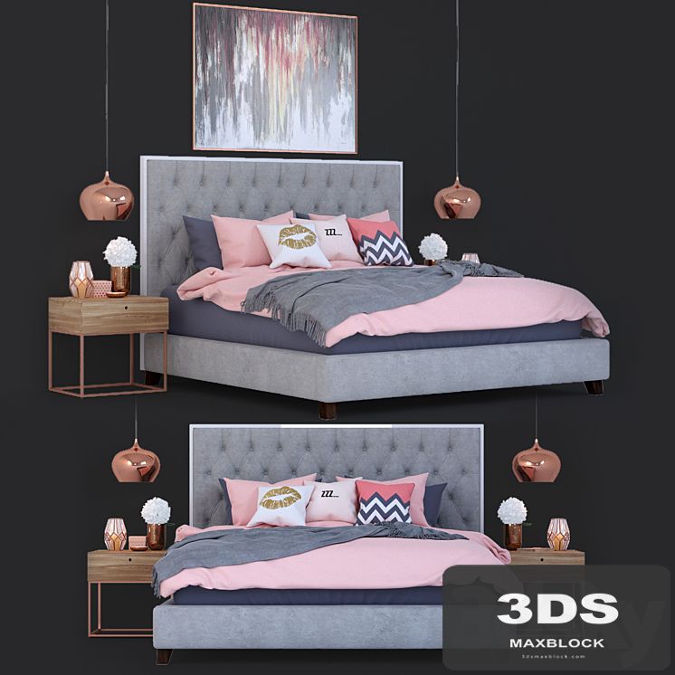 Bed Prague Bed with decor