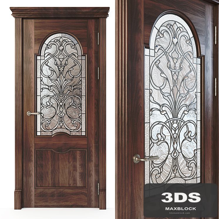 Door with stained glass