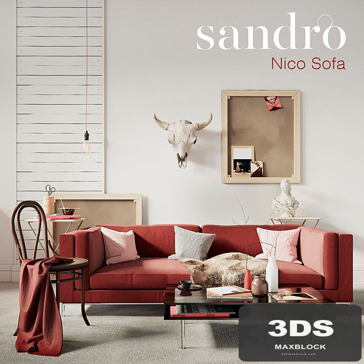 SANDRO Nico Sofa Claret set