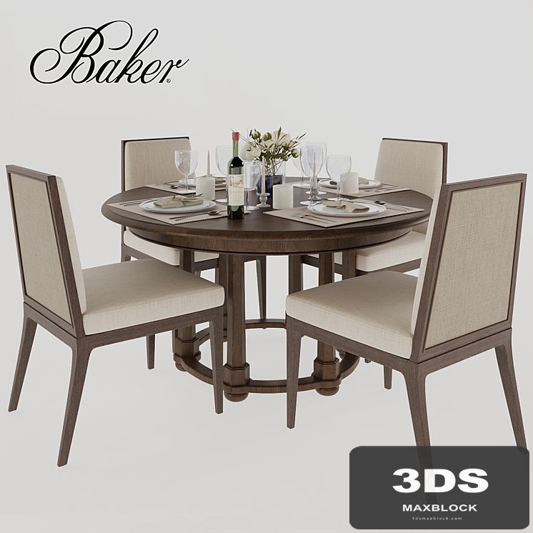 Baker Morris round dining table and Carmel chair