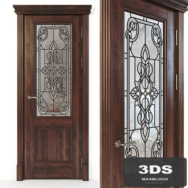 Door with stained glass 03