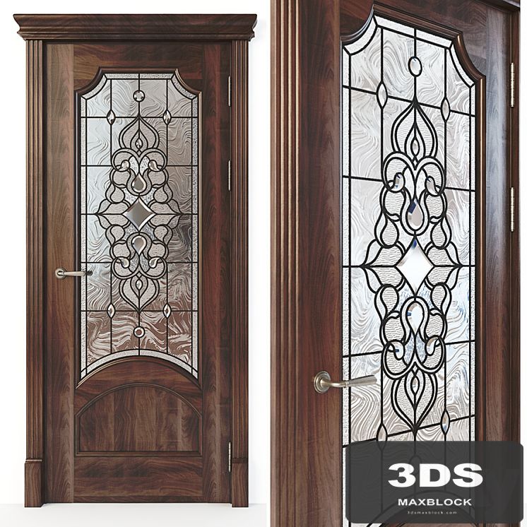 Door with stained glass 04
